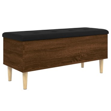 vidaXL Παγκάκι Αποθήκευσης Καφέ Δρυς 102x42x46cm από Επεξ. Ξύλο 1 τεμ.