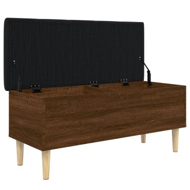 vidaXL Παγκάκι Αποθήκευσης Καφέ Δρυς 102x42x46cm από Επεξ. Ξύλο 1 τεμ.