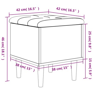 vidaXL Παγκάκι Αποθήκευσης Μαύρο 42x42x46cm από Επεξεργ. Ξύλο 1 τεμ.