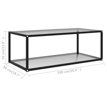 vidaXL Τραπεζάκι Σαλονιού Διαφανές 100x50x35cm από Ψημένο Γυαλί 1 τεμ.