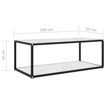 vidaXL Τραπεζάκι Σαλονιού Λευκό 100x50x35cm από Ψημένο Γυαλί 1 τεμ.