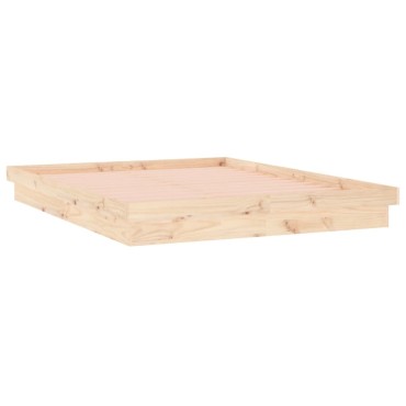 vidaXL Πλαίσιο Κρεβατιού με LED 120 x 200 εκ. από Μασίφ Ξύλο