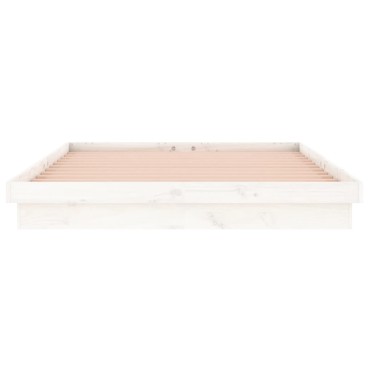 vidaXL Πλαίσιο Κρεβατιού LED Λευκό 180x200cm Super King Size Ξύλο 1 τεμ. - Διπλό