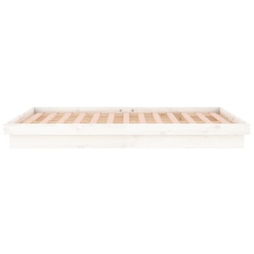 vidaXL Πλαίσιο Κρεβατιού LED Λευκό 180x200cm Super King Size Ξύλο 1 τεμ. - Διπλό