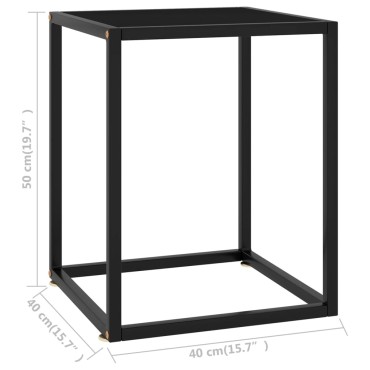 vidaXL Τραπεζάκι Σαλονιού Μαύρο 40x40x50cm με Μαύρο Γυαλί 1 τεμ.