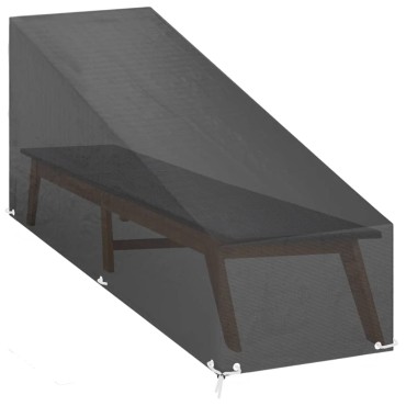 vidaXL Κάλυμμα Ξαπλώστρας 2 τεμ. με 12 Κρίκους 205x75x40/70cm Πολυαιθ.