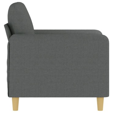 vidaXL Πολυθρόνα Σκούρο Γκρι Υφασμάτινη 78x77x80cm 1 τεμ. Γωνιακός