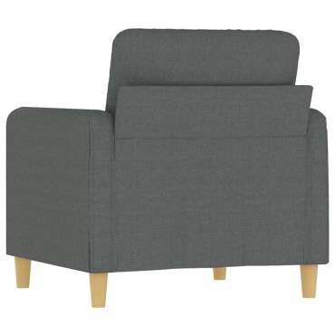vidaXL Πολυθρόνα Σκούρο Γκρι Υφασμάτινη 78x77x80cm 1 τεμ. Γωνιακός