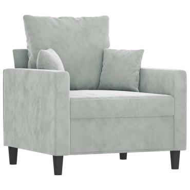 vidaXL Πολυθρόνα Ανοιχτό Γκρι Βελούδινη 78x77x80cm 1 τεμ. Γωνιακός