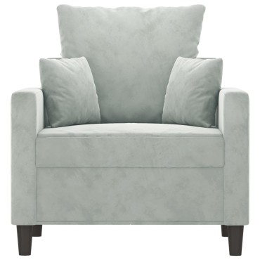 vidaXL Πολυθρόνα Ανοιχτό Γκρι Βελούδινη 78x77x80cm 1 τεμ. Γωνιακός