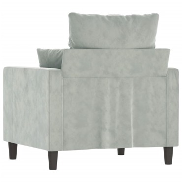 vidaXL Πολυθρόνα Ανοιχτό Γκρι Βελούδινη 78x77x80cm 1 τεμ. Γωνιακός