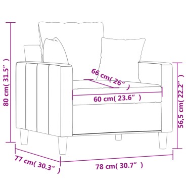 vidaXL Πολυθρόνα Ανοιχτό Γκρι Βελούδινη 78x77x80cm 1 τεμ. Γωνιακός