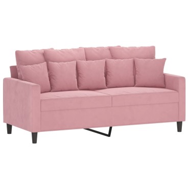 vidaXL Καναπές Διθέσιος Ροζ Βελούδινος 158x77x80cm 1 τεμ.
