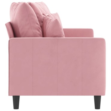 vidaXL Καναπές Διθέσιος Ροζ Βελούδινος 158x77x80cm 1 τεμ.