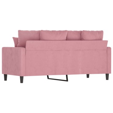 vidaXL Καναπές Διθέσιος Ροζ Βελούδινος 158x77x80cm 1 τεμ.