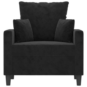 vidaXL Πολυθρόνα Μαύρη Βελούδινη 78x77x80cm 1 τεμ. Γωνιακός