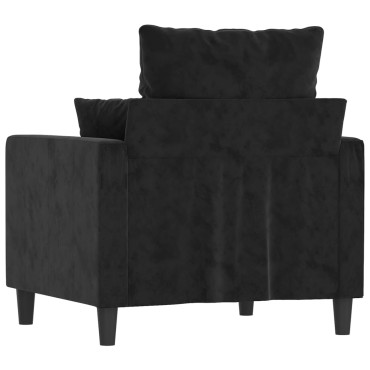 vidaXL Πολυθρόνα Μαύρη Βελούδινη 78x77x80cm 1 τεμ. Γωνιακός