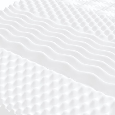 vidaXL Στρώμα Αφρού 7 Ζωνών Σκληρότητα 20 ILD Λευκό 120x200cm 1 τεμ. - Μονό