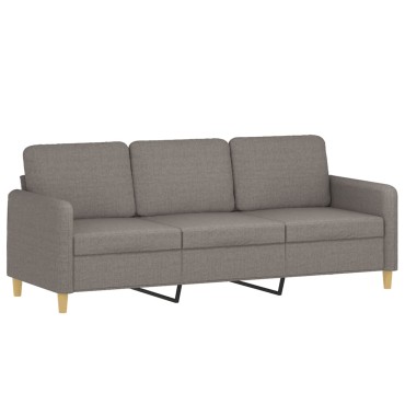vidaXL Καναπές Τριθέσιος Taupe Υφασμάτινος 198x77x80cm 1 τεμ.