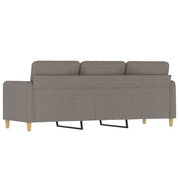 vidaXL Καναπές Τριθέσιος Taupe Υφασμάτινος 198x77x80cm 1 τεμ.