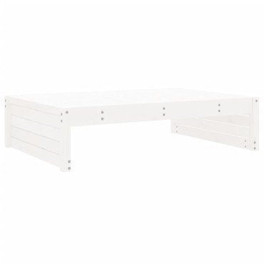 vidaXL Υποπόδιο Κήπου Λευκό 120x80cm από Μασίφ Ξύλο Πεύκου 1 τεμ. Γωνιακός