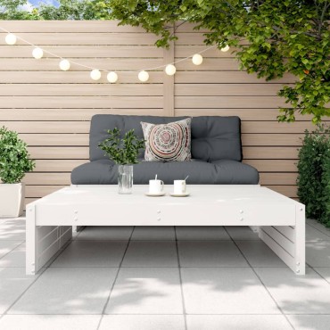vidaXL Υποπόδιο Κήπου Λευκό 120x80cm από Μασίφ Ξύλο Πεύκου 1 τεμ. Γωνιακός