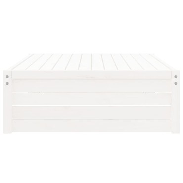 vidaXL Υποπόδιο Κήπου Λευκό 120x80cm από Μασίφ Ξύλο Πεύκου 1 τεμ. Γωνιακός