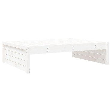 vidaXL Υποπόδιο Κήπου Λευκό 120x80cm από Μασίφ Ξύλο Πεύκου 1 τεμ. Γωνιακός