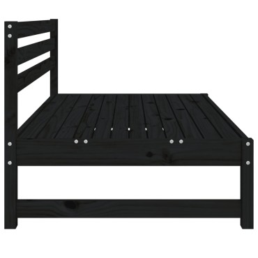 vidaXL Καναπές Κήπου Μεσαίος Μαύρος 120x80cm από Μασίφ Ξύλο Πεύκου 1 τεμ. Γωνιακός