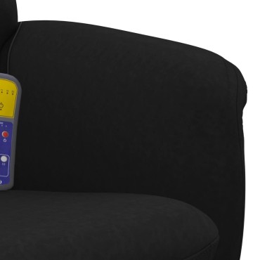 vidaXL Πολυθρόνα Μασάζ Ανακλινόμενη με Υποπόδιο Μαύρη Βελούδινη 71x76,5x105,5cm 1 τεμ.