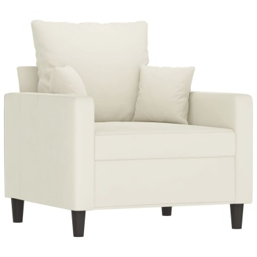 vidaXL Πολυθρόνα Κρεμ Βελούδινη 78x77x80cm 1 τεμ. Γωνιακός