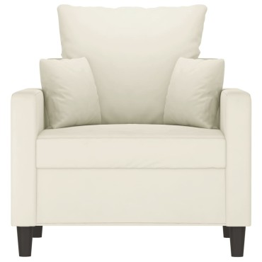vidaXL Πολυθρόνα Κρεμ Βελούδινη 78x77x80cm 1 τεμ. Γωνιακός