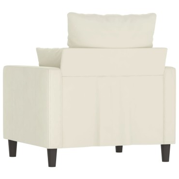 vidaXL Πολυθρόνα Κρεμ Βελούδινη 78x77x80cm 1 τεμ. Γωνιακός
