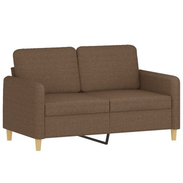 vidaXL Καναπές Διθέσιος Καφέ Υφασμάτινος 138x77x80cm 1 τεμ.
