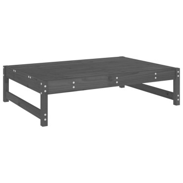 vidaXL Υποπόδιο Κήπου Γκρι 120x80cm από Μασίφ Ξύλο Πεύκου 1 τεμ. Γωνιακός