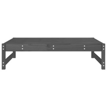 vidaXL Υποπόδιο Κήπου Γκρι 120x80cm από Μασίφ Ξύλο Πεύκου 1 τεμ. Γωνιακός