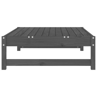 vidaXL Υποπόδιο Κήπου Γκρι 120x80cm από Μασίφ Ξύλο Πεύκου 1 τεμ. Γωνιακός