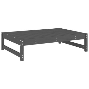 vidaXL Υποπόδιο Κήπου Γκρι 120x80cm από Μασίφ Ξύλο Πεύκου 1 τεμ. Γωνιακός