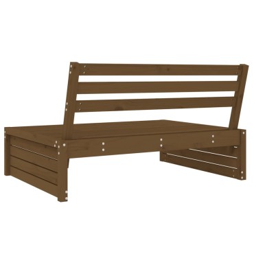 vidaXL Καναπές Κήπου Μεσαίος Μελί 120x80cm από Μασίφ Ξύλο Πεύκου 1 τεμ. Γωνιακός