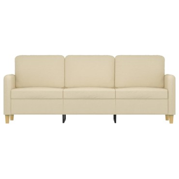 vidaXL Καναπές Τριθέσιος Κρεμ Υφασμάτινος 198x77x80cm 1 τεμ.