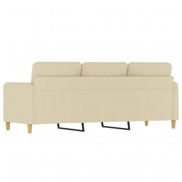 vidaXL Καναπές Τριθέσιος Κρεμ Υφασμάτινος 198x77x80cm 1 τεμ.