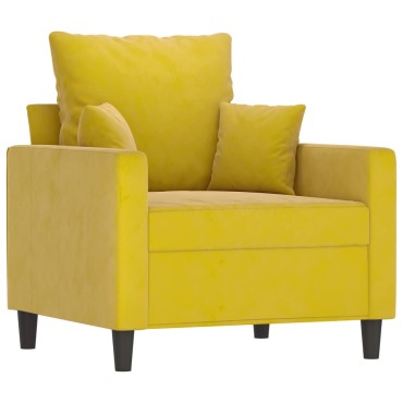 vidaXL Πολυθρόνα Κίτρινο Βελούδινη 78x77x80cm 1 τεμ. Γωνιακός