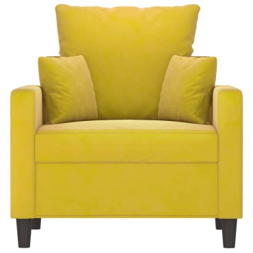 vidaXL Πολυθρόνα Κίτρινο Βελούδινη 78x77x80cm 1 τεμ. Γωνιακός