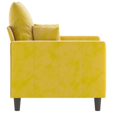 vidaXL Πολυθρόνα Κίτρινο Βελούδινη 78x77x80cm 1 τεμ. Γωνιακός