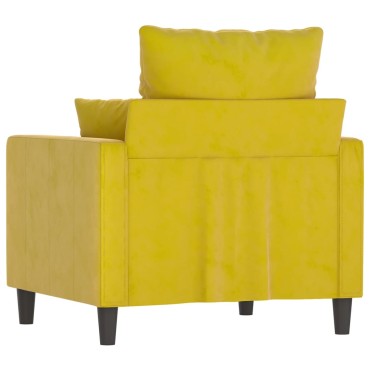 vidaXL Πολυθρόνα Κίτρινο Βελούδινη 78x77x80cm 1 τεμ. Γωνιακός