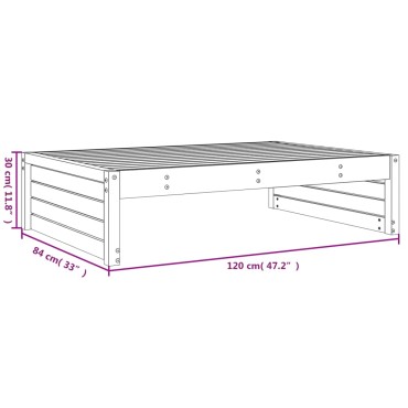 vidaXL Υποπόδιο Κήπου Μελί 120x80cm από Μασίφ Ξύλο Πεύκου 1 τεμ. Γωνιακός