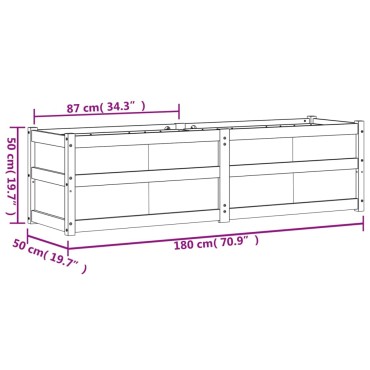 vidaXL Ζαρντινιέρα 180 x 50 x 50 εκ. από Μασίφ Ξύλο Πεύκου