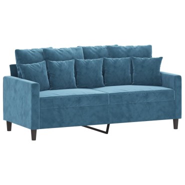 vidaXL Καναπές Διθέσιος Μπλε Βελούδινος 158x77x80cm 1 τεμ.