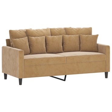 vidaXL Καναπές Διθέσιος Καφέ Βελούδινος 158x77x80cm 1 τεμ.