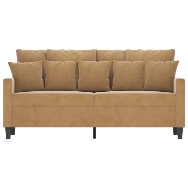 vidaXL Καναπές Διθέσιος Καφέ Βελούδινος 158x77x80cm 1 τεμ.